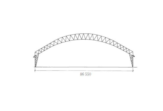 steel arch truss aicraft hangar