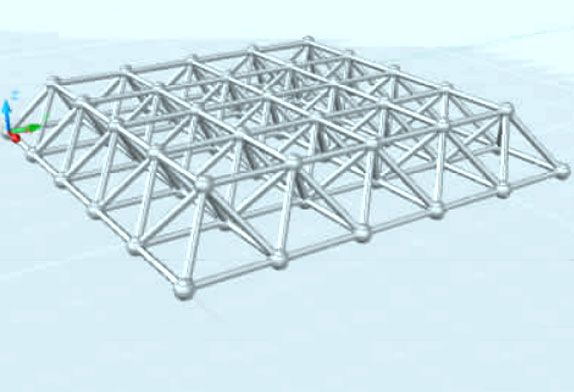 Quadrangular space frame frame model
