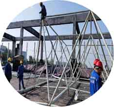 space frame strip and block method of installation