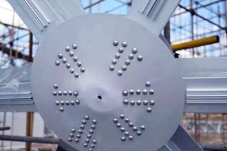 Aluminum single-layer reticulated shell construction