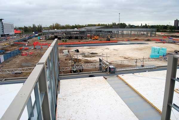 Steel frames completed at Trafford Park