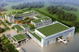 World's longest-span aircraft hangar gets its roof