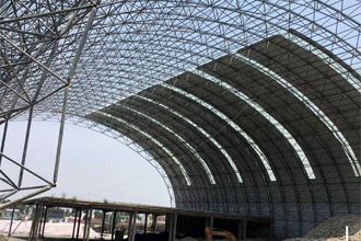 Design method of space frame processing dry coal shed
