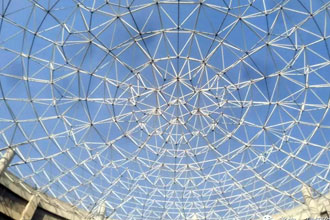 How to build dome roof with space frame?