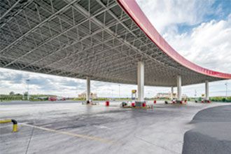 Introduction to the advantages of using space frames for gas station construction