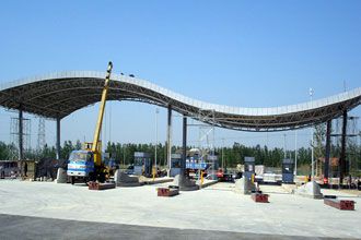 Highway Toll Service Station Canopy Space Frame System Design