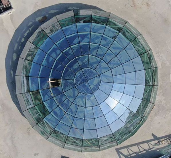 Prefab Glass Skylight Dome Steel Structure Roofing Construction For Shopping Mall