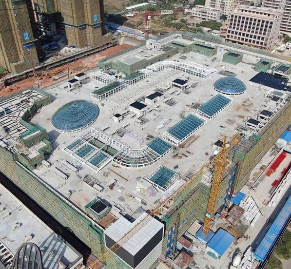 Prefab Glass Skylight Dome Steel Structure Roofing Construction For Shopping Mall