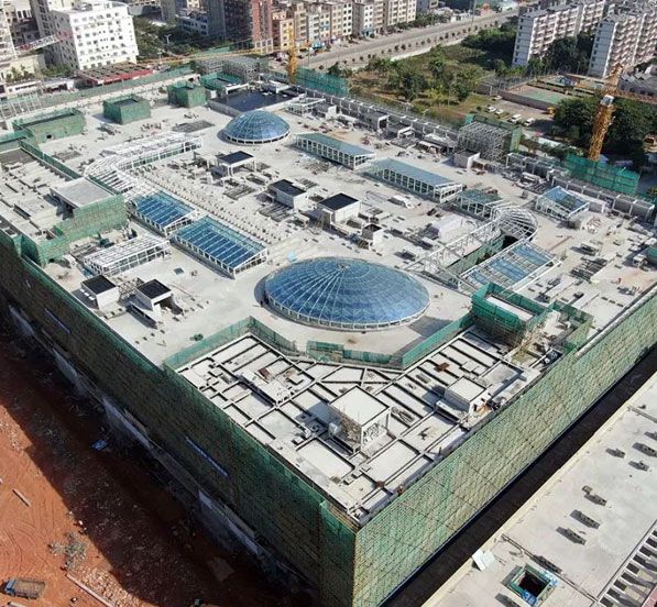 Prefab Glass Skylight Dome Steel Structure Roofing Construction For Shopping Mall