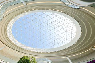 Steel Structure Skylight Glass Dome Roof  Lifting Technology