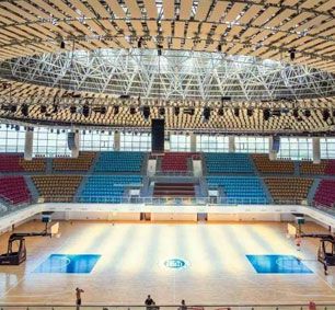 Prefabricated Dome Sports Basketball Hall Steel Structure Roof Construction