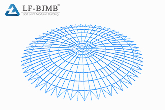 What are the nodal forms of steel reticulated shells?