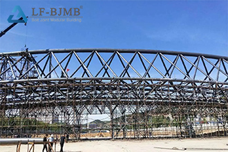 Bracing system for planar truss steel roof cover