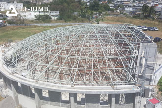 Steel structure column base node construction