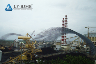 Large coal shed space frame in power plant