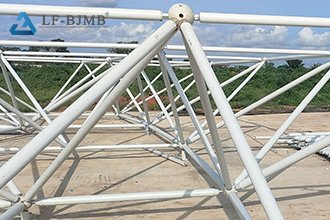 Large-span bolted ball space frame structure construction technology
