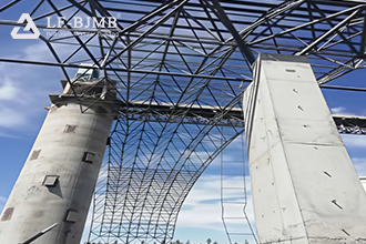 Coal shed spherical space frame construction organization