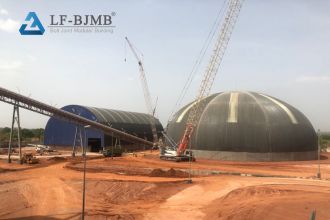 What is the typical span of a coal storage shed?